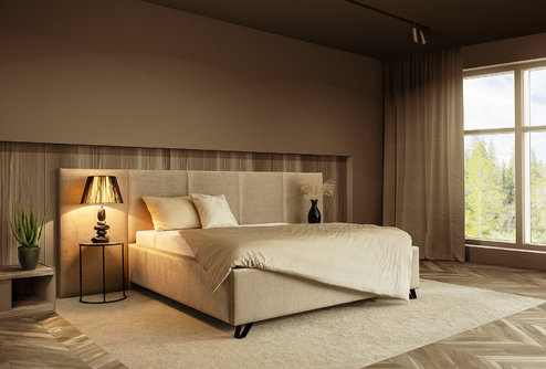 Čalúnená posteľ SENARO VERTICAL s bočnými kazetami a výškou čela 125 alebo 135