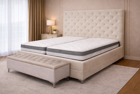 Čalúnená posteľ kontinentálna s výškou čela 160 cm/180x200