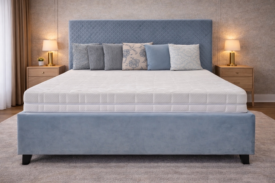 Čalúnená posteľ s úložným priestorom výška čela 135cm/140x200