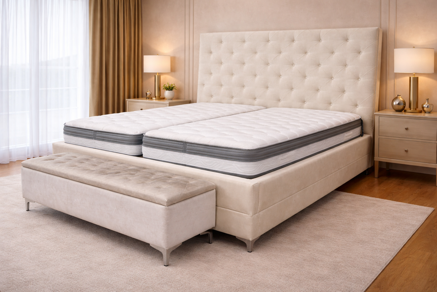 Čalúnená posteľ kontinentálna s výškou čela 160 cm/180x200