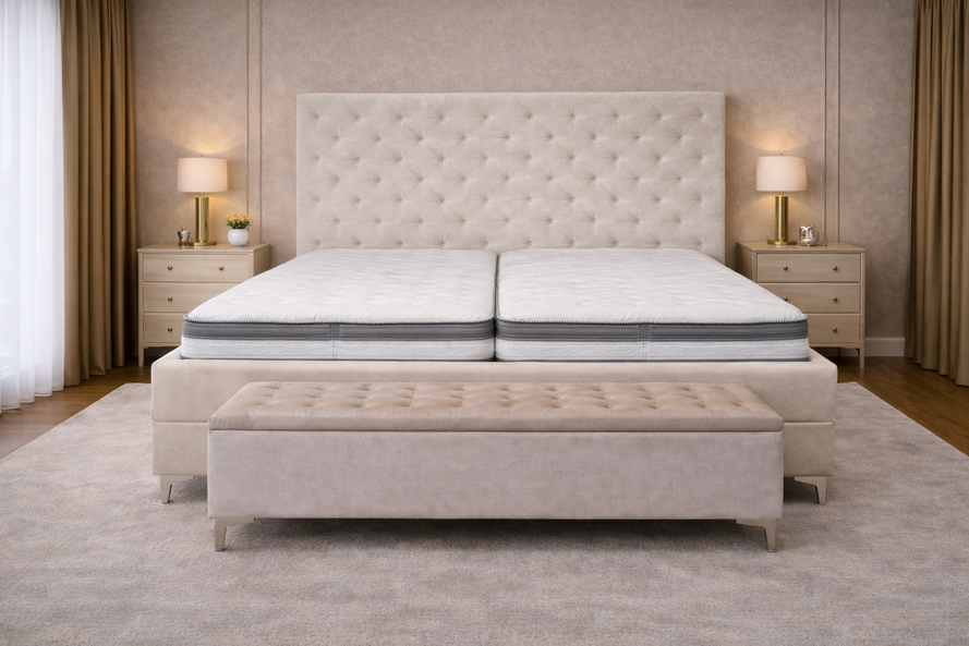 Čalúnená posteľ kontinentálna s výškou čela 160 cm/180x200