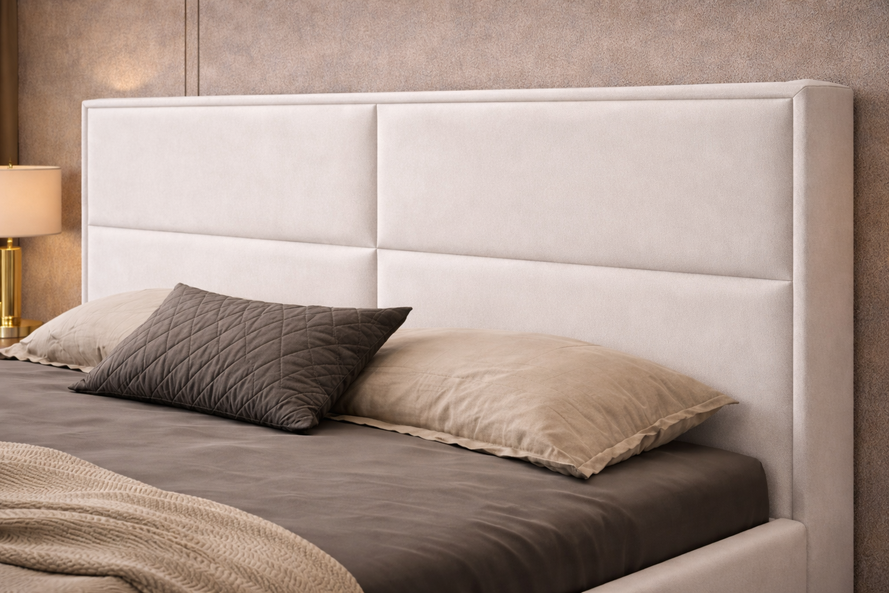 Čalúnená posteľ s úložným priestorom  s výškou čela 135 cm /180x200