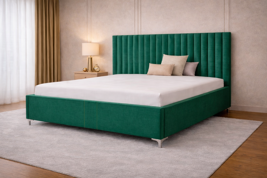 Čalúnená posteľ SENARO VERTICAL SLIM s výškou čela 145 alebo 155 cm