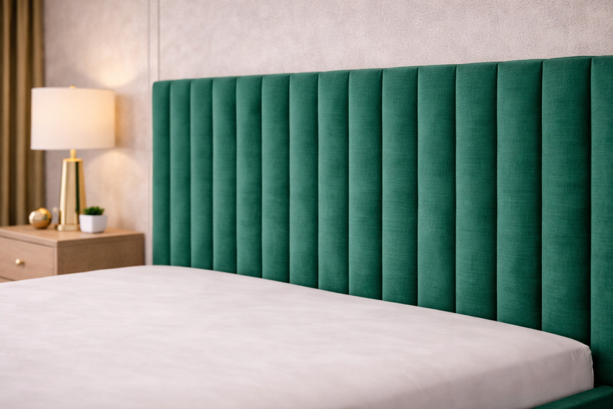 Čalúnená posteľ SENARO VERTICAL SLIM s výškou čela 145 alebo 155 cm