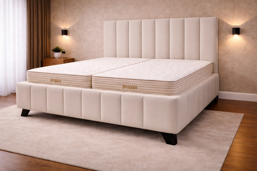 Čalúnená posteľ so skladaným čelom a zánožím 180x200