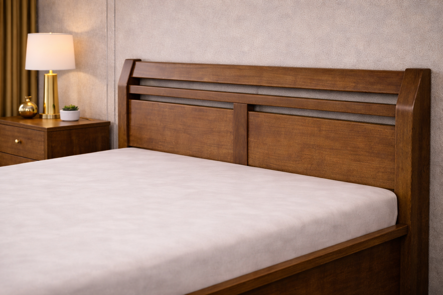 Drevená manželská posteľ  MILÁNO z bukového masívu s úložným priestorom